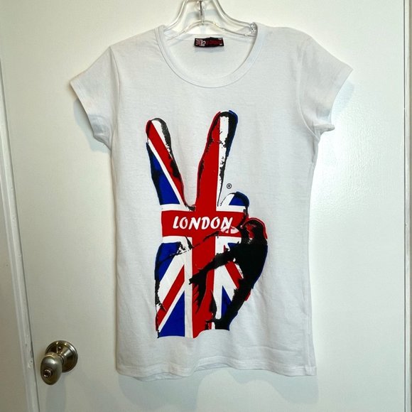G-Crown graphic print peace sign T shirt. - Picture 1 of 9
